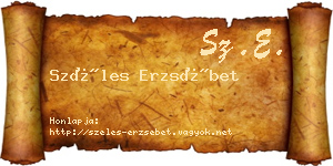 Széles Erzsébet névjegykártya