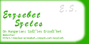 erzsebet szeles business card